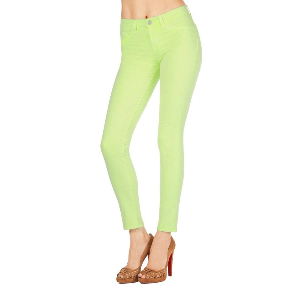 J Brand Neon Yellow Skinny Jeans 27
